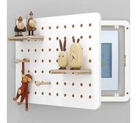 Wooden Electric Meter Box Cover Decorative Fuse Box Consumer Unit Cover Wall Mounted Meter Cabinet for Hiding Electricity Meters for Living Rooms Bedrooms White 35x25cm