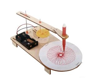 Wooden Electric Plotter for Creative Drawing Projects Featuring Elliptical Motion via Connecting Rod and Rotating Disc