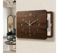 Wooden Electrical Panel Cover, Decorative Fuse Box Cover, Wall-mounted Protective Lid, Silent Wall Clock Design, Wide Range of Applications(Brown 1,70 * 50cm/27.5 * 19.7in)