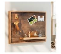 Wooden Electrical Panel Cover with Shelf and Hooks, Creative Power Box Switch Cover for Hotel, Kitchen, Bedroom