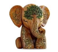 Wooden Elephant Ornaments, 2D Natural Wood Color Animal Patterns Desktop Decor Ornament, Whimsical Ornaments for Living Room Accessories, Shelves, Mantels & Entryway Table Decorations, Elephant Gifts