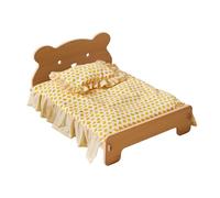 Wooden Elevated Cat Bed for Indoor Cats Easy to Assemble with Removable Mattress Pet Bed for Small Animals Small Dog Rabbits Guinea Pigs Hamsters Chinchillas etc