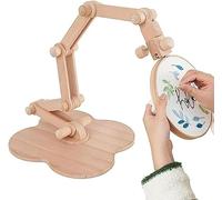 Wooden Embroidery Stand, Multifunctional Retractable Folding Embroidery Frame, Hands Free Cross Stitch Stand for DIY Art Craft, Sewing Projects, Needlework