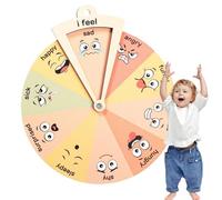 Wooden Emotions Chart - 20 cm Feelings Wheel Display, Psychological Behavior Tool | Classroom Counseling Decoration for Children for Learning for