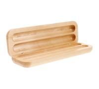 Wooden Empty Pencil Box Set for Pens, Khaki Retro Two-slot Gift Packaging