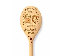 Wooden Engraved Spoons, Engraved Mother's Day and Father's Day, Best Mom Ever and Best Dad Ever, Kitchen Utensils (Best DAD Ever)