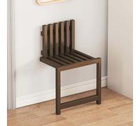 Wooden Entryway Chair with Supporting Legs, Wall Mounted Folding Chair Tight, Hidden Footstool, Folding Shower Seat, Space Saving Bathroom Stools Walnut