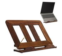 Wooden Ergonomic Laptop Stand Tablet Riser Adjustable Computer MacBook Stand for Desk Portable Universal Notebook Laptop Holder with Multiple Angle Upto 17.3 inches All Laptop (Large- Sheesham Wood)
