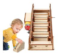 Wooden Escalator Model, Puzzle Handcrafted Wooden Toys, 6.42x3.54x4.69 Inches Smooth Assembly Construction Kit, Handmade Scientific Experiment Device for Teens, Boys, and Girls