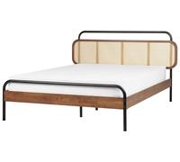 Wooden EU Double Size Bed Dark BOUSSICOURT