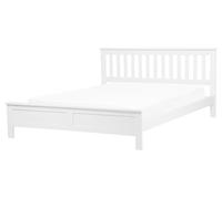 Wooden EU King Size Bed White MAYENNE