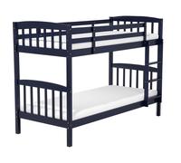 Beliani Bunk Bed Wood Revin 90 X 200 Cm (Eu Single) Navy Blue
