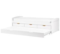 Wooden EU Single Trundle Bed 90 x 200 cm White PETIVILLE