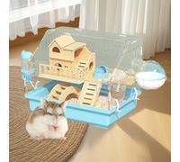 Wooden Extra Large Mice and Rat HabitatGuinea Pig Cage & Rabbit Cage Pet CageHamster Cage Hamster House,Rat CageHamster Home Small Animal CageStarter Kit Habitat forPet Gerbils, Fun Interactive Cage(B