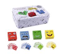 Wooden Face Changing Magic Cube Game, 3D Puzzle Face-Changing Magic Cube, Emoji Games Educational Puzzles Toy Board Games for Kids Christmas Birthday for Kids Adults Family Children 3+ year olds