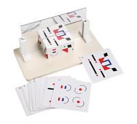 Wooden Face Changing Magic Cube Game, Expression Puzzle Building Blocks Pattern Matching Game, Educational Puzzles Toy Board Games with 20 Card & 2 Square Wooden Building for Kids and Adults