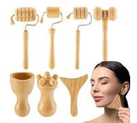 Wooden Face Massage Tool, 7 Hand-Held Massage Tool Wooden Cup Set, Facial Massager Cupping, Contouring Facial Roller, Sculpting Manual Massage Tools, Body Shaping Sculpting Manual Massage Tools