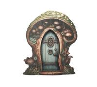 Wooden Fairy Door for Trees and Gardens - Outdoor Miniature Garden Ornament for Yard, Tree Trunk - Decorative Fairy Home