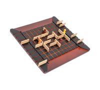 Wooden Family Thinking Game Ages 3 and Up, Two Player Tabletop Strategy Activity with 4 Pawns, 20, Compact Square Board Gatherings Wood Strategy Tabletop Duel Route Blocking Family Thinking Play
