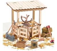 Wooden Farm Playset - Safe Role-Playing Toy, Animal Figures with Natural Wood, Children Boys with Educational Value, Indoor Party Interactive Play, Birthday Gift for Family Entertainment