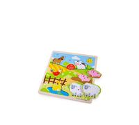 Bigjigs Toys Wooden Farm Themed Sound Puzzle, Multi