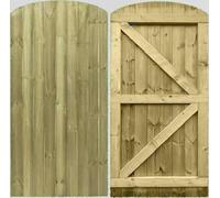 Wooden Featheredge Doom Garden Gate Pedestrian Gate Wooden Pressure Treated 6ft 180cm,(180cm High x 60cm wide x 6cm Deep) (180cm High x 90cm Wide x 6cm Deep)