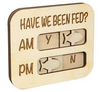 Wooden Feeding Reminder, Magnetic Pet Sign, AM-PM Display with Sliding Marker, Daily Meal, Feeding Chart for Dogs with Rustic Design, Care Accessories for Dogs