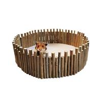 Wooden Fence, 11.8 x 3.1 in Flexible Cage Accessory, Natural Solid Wood Chewing Grinding Supplies, Habitat Decor, Bendable Layout for Cage Areas