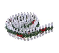 Wooden Fence - Fairy Garden Picket Panels | Christmas Village Decorative Fences | Small Wood Landscape Accessories, Led Light Party Decoration, Land Scape Flowerpot Ornament, White