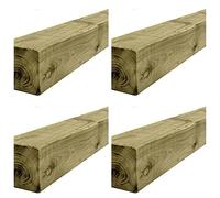 Wooden Fence Post 75x75mm (3x3 Inch) Tanalised Treated Timber 1.5m Long (5ft) Pack of 4