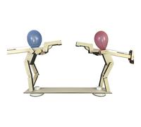 Wooden Fencing Puppets-2025 Whack a Balloon Shooting & Fighting Desktop Game, Handmade Wooden Bots Battle Games for 2 Players, Fun Battle Bots Party Game for Kids & Adults