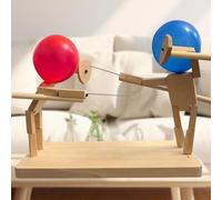 Wooden Fencing Puppets Game, Handmade Balloon Brawlers Balloon Battle Game for 2 Players, Fast-Paced Whack Boom Balloon Fencing Game, Balloon Brawlers Wood Wars Game for Christmas Party (100 Balloons)