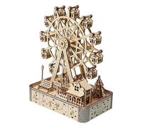 Wooden | Ferris Wheel Decoration, 183 Pieces with LED Lights and Music Wooden Building Kit - Gift for Christmas Thanksgiving Men Women Teens Leisure