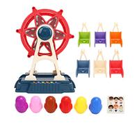 Wooden Ferris Wheel Toy, Electric Rotation Colorful Animal-Themed Spinning Wheel Ferris Wheel Toy Light Music Colorful Chairs Ferris Wheel Figure Fun & Educational Toy for Toddlers