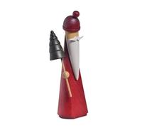 Wooden Figure Santa Claus with Tree 4x3x12cm New Miniature Figures Seiffen