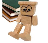 Wooden Figurine,Shaking Feet Wooden Doll Human Shape - Funny Movable Sculpture Dashboard Ornament for Bedroom Living Room Dormitory Study Travel Family Outings