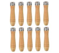 Wooden File Handle 10Pcs 4" Ergonomic Replacement File Handle with 6mm Inner Hole for Carving, Woodworking, Carpenter