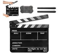 Wooden film flap, director flap, synchronous flap, clapper board for film, with a magnetic board eraser, film flap, film swatter board, rattling board, acrylic, director, cinema, camera and action