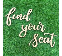 Wooden Find Your Seat Sign for Backdrop, Rustic Wedding Wall Décor for Engagement Birthday Anniversary Banquet Seating Chart