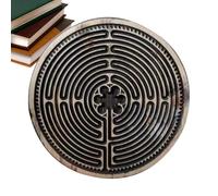 Wooden Finger Labyrinth- Relax Mind And Body, 20x20cm Size Play Activity Board, Multifunctional Logic Brain Teaser, Solid Timber Build Tracing Puzzle | Sensory Maze Toy For Youth & Adults