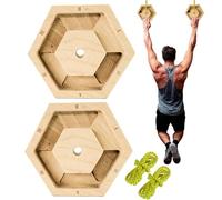 Wooden Finger Strength Trainer - 15x13x3cm Hexagonal Forearm Exercise Hangboard, Compact Grip Training Tool For Athletes | Grip Strengtheners Forearm Fitness, Climbing Fitness Home Workout Gym Practic