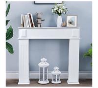 Wooden Fireplace Mantel Surround Storage Cabinet Shelves Stand