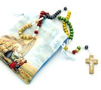 Wooden First Communion Rosary With Printed Bag Religious Rosary Communion Colours