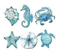 Wooden Fish Decor | Wall Hanging Ornament | 6.7 Inches Wood Fish Wall Decor for Beach Themed Bathroom Cottage Kitchen Pool Area Living Room Lakehouse Nautical Indoor Outdoor Display