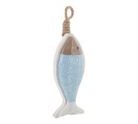 Wooden Fish Hanging Coastal Decor with Rope and Rustic Interior | Natural Wood Grain Texture, Mediterranean Vintage Style, for Corridors, Offices, and Wedding Decorations