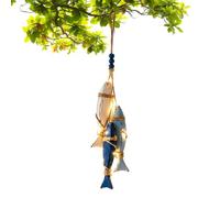 Wooden Fish Wall Decor LED Lights Beach Room Decorations