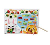Wooden Fishing Game Carrot Picking Toy,Carrot Picking Fishing Game Color Sorting Puzzle | Hand-Eye Cognition Color Sorting Puzzle for Toddler Kids Girls Boys Children