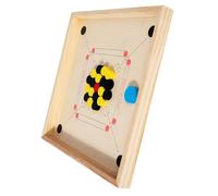 Wooden Flick Disc Board Game Beige Four Corner Puck Set