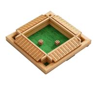 Wooden Flip Number Activity Board for Seniors - Dice & Card Matching, Engages Cognitive Function, Reduces Boredom, Soothes Anxiety, Promotes Relaxation, for 1-4 People, 23x23cm(Green)