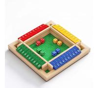 Wooden Flip Number Activity Board for Seniors - Dice & Card Matching, Engages Cognitive Function, Reduces Boredom, Soothes Anxiety, Promotes Relaxation, for 1-4 People, 23x23cm(Color)